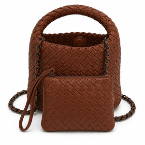 ME THE LABEL Mini Woven Bag - Brown