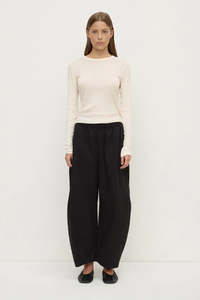 Womens: ASSEMBLY LABEL Lola Barrel Leg Pant - Black
