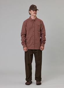 JUST ANOTHER FISHERMAN Boatyard Shirt - Maroon Check