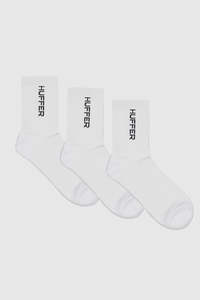 HUFFER HFR Rib Socks 3 Pack - White