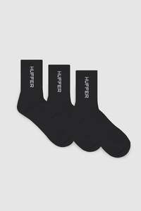 HUFFER HFR Rib Socks 3 Pack - Black