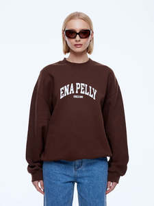 ENA PELLY Mila Oversized Sweater - Chocolate / Ena Pelly