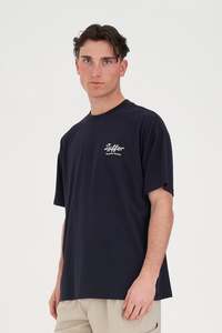 Huffer: HUFFER Block Tee 220 / Back Nine - Navy