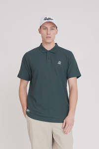 HUFFER Mens Classic S/S Polo - Golf  Green