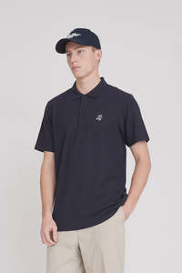 HUFFER Mens Classic S/S Polo - Navy