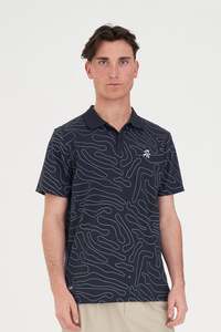 HUFFER Tech Panel Classic Polo - Pupuke Navy