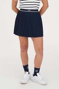 HUFFER Birdie Pleated Golf Skirt - Navy