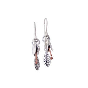 Jewellery Nz Earrings Redmanuka 1: Spring Bud and Leaf Earrings -  Koromiko