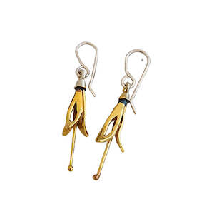 Jewellery Nz Earrings Redmanuka 1: Yellow Harakeke Flower Earrings | nz jewellery | redmanuka