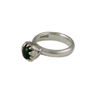 Heirloom Pieces 200 500: Pounamu Blossom Silver Ring