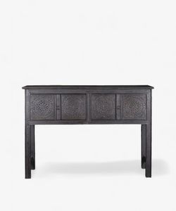 Theron Carved Wooden Console Black