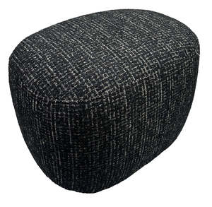 Bella Ottoman Black & Silver