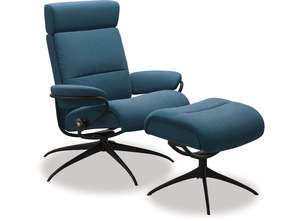 Recliners: Stressless Tokyo Adjustable Headrest Grace Ocean Blue