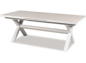Outdoor Dining Table: Lilac Extension Table White 2020-2630cm