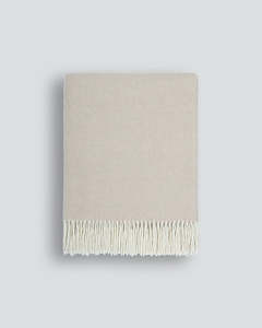 Linen Homewares: Mosman Wool Throw Oyster 140x200cm