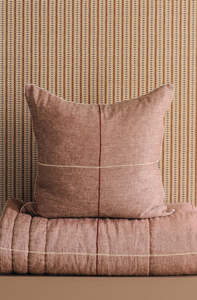 Linen Homewares: Tobiishi Eurocase Pair Dusky Merlot