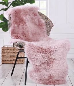 Blankets Throws: New Zealand Wool Sheepskin, Double, Blush