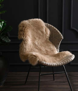 Blankets Throws: New Zealand sheepskin rug, single, Taupe