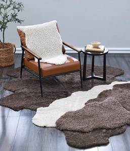 NZ Short Wool Sheepskin Rug Mushroom,Double 60x170