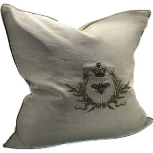 Mothers Day Edit: Hand Embroidered Cushion- Natural 55x55