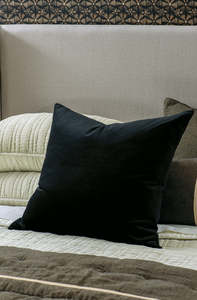 Linen Homewares: Piega Black Eurocase Pair