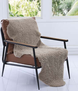 NZ Short Wool Rug, Double, Walnut