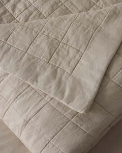 Linen Homewares: Ravello Coverlet, Bone