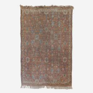 Persian Style Rug, Terracotta & Green