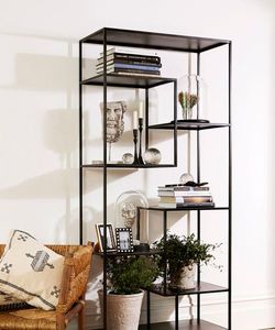 Living: Black Metal Staggered Shelf