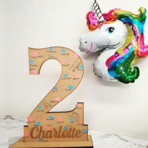 Celebration Standing Birthday Number – Fingerprints & Messages – Cut