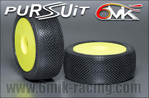 1 8 Offroad Dirt: 6MiK Pursuit Pre Mounted Buggy Tyres (1 Pair)