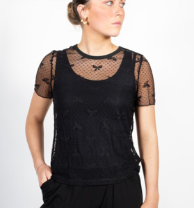 Antler: Antler Bow Mesh Top