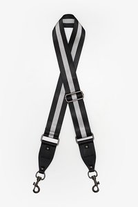 Antler: Antler Bag Strap Black/Silver Stripe