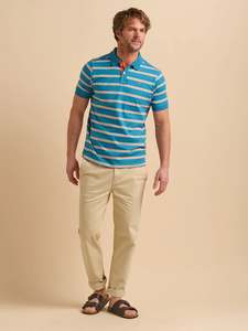 Brakeburn: Brakeburn Blue Orange Stripe Polo