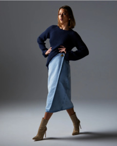Fate Becker: Fate + Becker Flight Denim Wrap Skirt