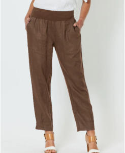 Gordon Smith Ribbed Waist Linen Pant