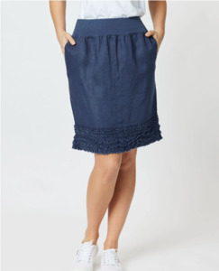 Gordon Smith Ruffle Hem Linen Skirt