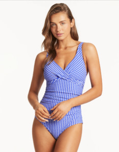 Sea Level Swim: Sea Level Swim Checkmate Cross Front Multifit One Piece