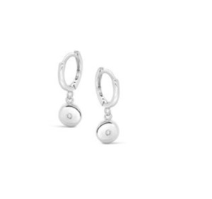 Stones Silver: Stones & Silver Stirling Silver Round CZ Huggie 12mm