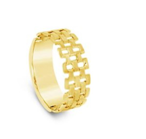 Stones Silver: Stones & Silver Stirling Silver Gold Mesh Ring 0.8mm