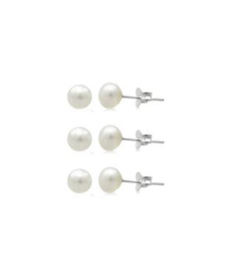 Stones Silver: Stones & Silver Stirling Silver Pearl Stud 5mm