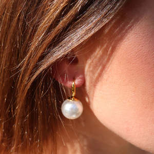 Fabuleux Vous: Fabuleux Vous Steel Me Round Pearl Earrings