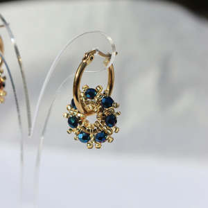 Fabuleux Vous: Fabuleux Vous Steel Me Bead Hoop Earrings