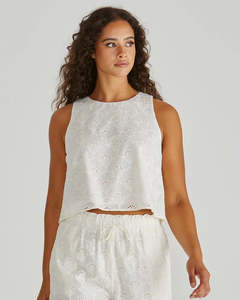 Sass: SASS Zimmy Broderie Tank Top