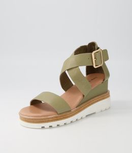 Sale: Django & Juliette Becker Khaki White Sole Leather