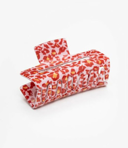 Antler Red & Pink Leopard Claw Clip