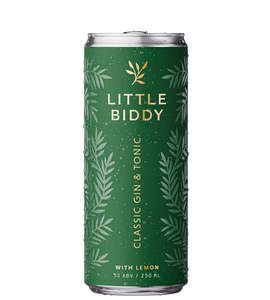 Little Biddy Spirits: Little Biddy – Classic G&T with Lemon, 250ml (6x4 Pack)