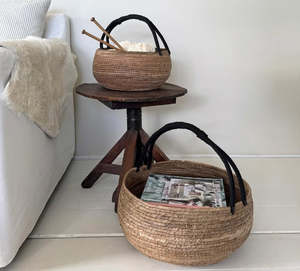 Sustainable Cleaning: Banana Leaf Storage Basket Small