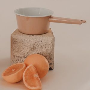 Bakeware Enamelware: Enamel Milk/Gravy Pot 14CM - Clay Pink
