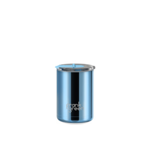 Frank Green Cup Hinged Lid Light Blue Chrome 12oz